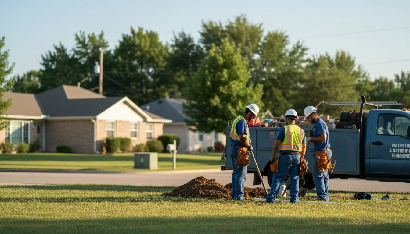 Residential water line and bathroom plumbing service in Minburn, IA